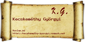 Kecskeméthy Györgyi névjegykártya