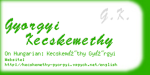 gyorgyi kecskemethy business card